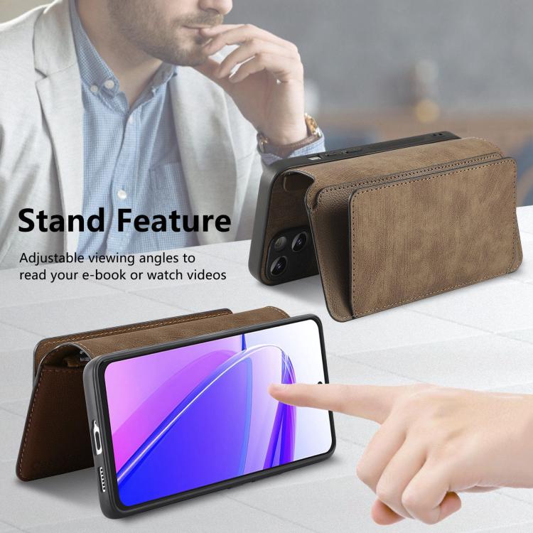 For Realme C55 CaseNeo MagSafe RFID Anti-theft Zipper Wallet Retro Leather Phone Case