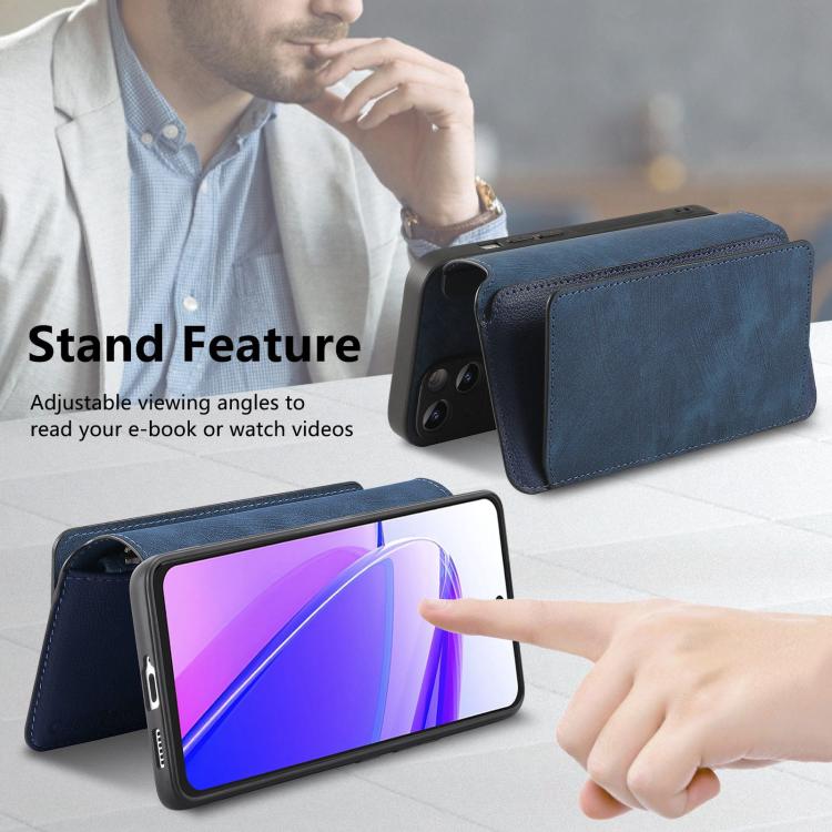For Realme C55 CaseNeo MagSafe RFID Anti-theft Zipper Wallet Retro Leather Phone Case