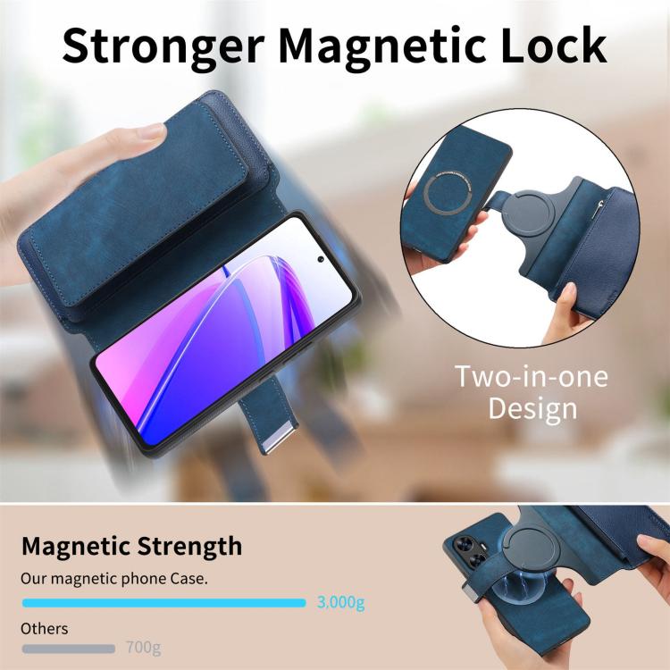For Realme C55 CaseNeo MagSafe RFID Anti-theft Zipper Wallet Retro Leather Phone Case