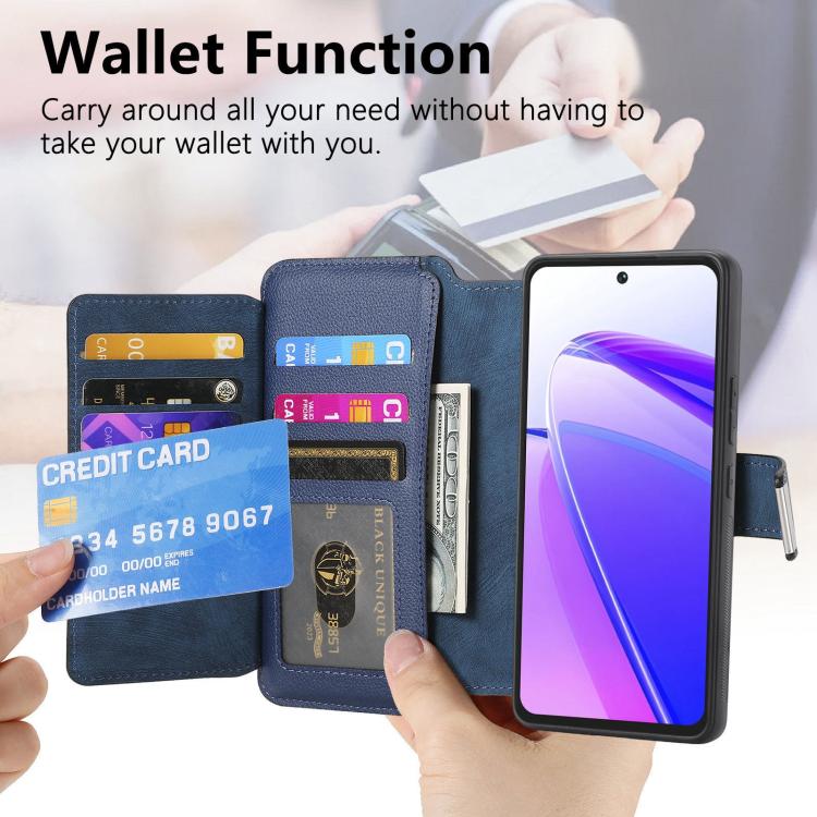 For Realme C55 CaseNeo MagSafe RFID Anti-theft Zipper Wallet Retro Leather Phone Case