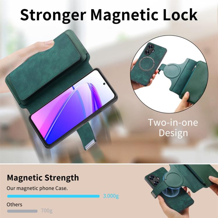 For Realme C55 CaseNeo MagSafe RFID Anti-theft Zipper Wallet Retro Leather Phone Case