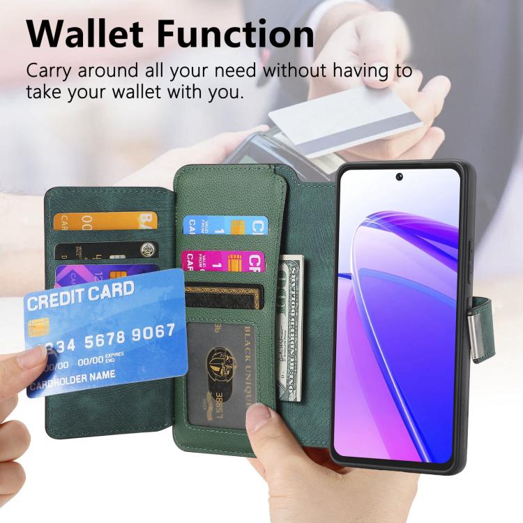 For Realme C55 CaseNeo MagSafe RFID Anti-theft Zipper Wallet Retro Leather Phone Case