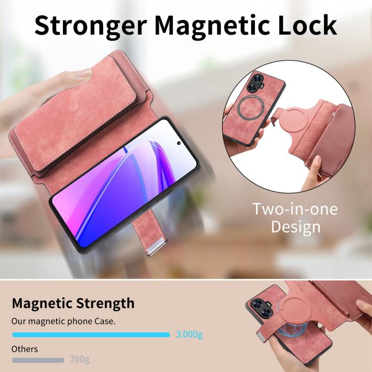 For Realme C55 CaseNeo MagSafe RFID Anti-theft Zipper Wallet Retro Leather Phone Case