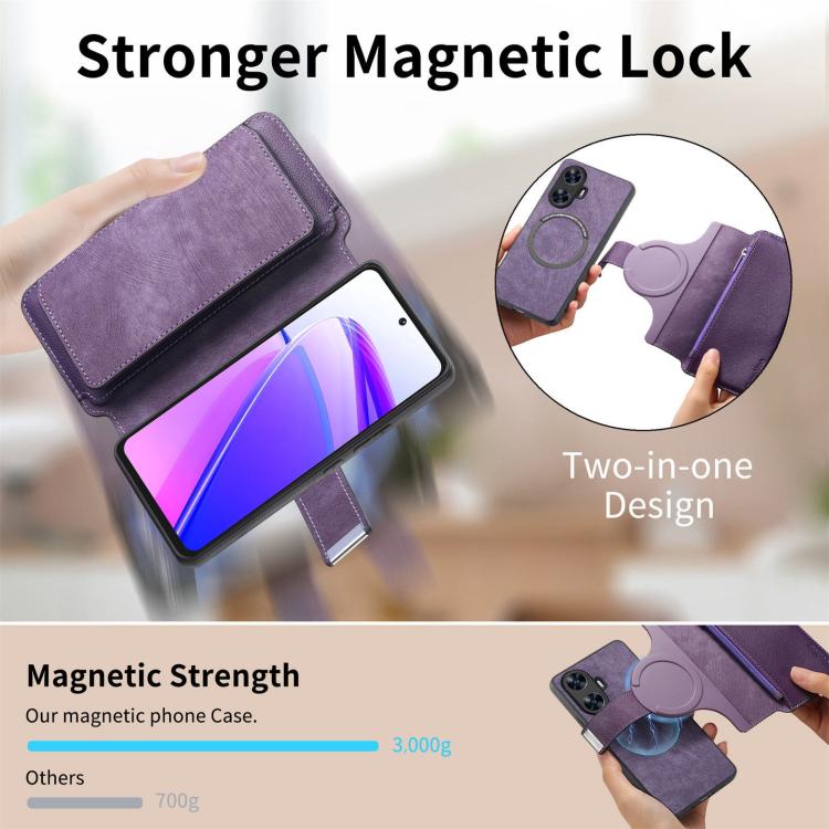 For Realme C55 CaseNeo MagSafe RFID Anti-theft Zipper Wallet Retro Leather Phone Case