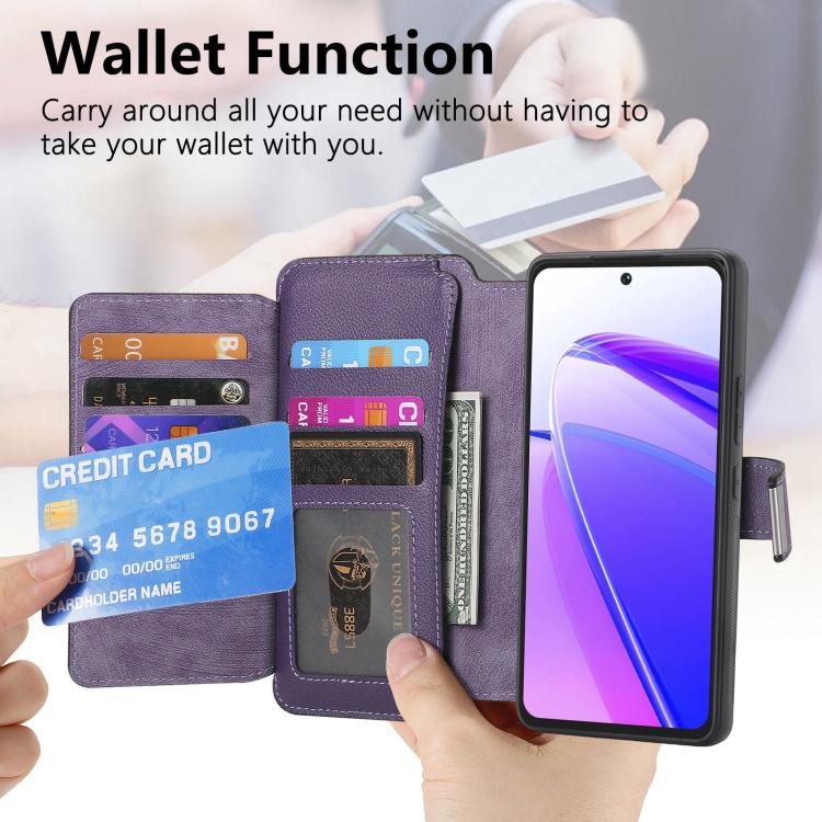 For Realme C55 CaseNeo MagSafe RFID Anti-theft Zipper Wallet Retro Leather Phone Case