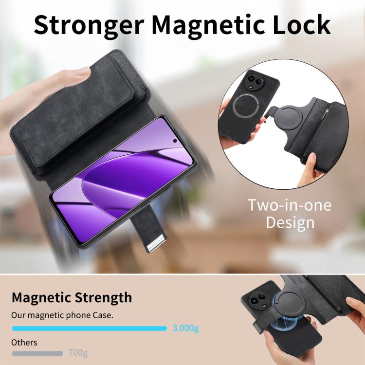 For Reamle 11 5G / 11X CaseNeo MagSafe RFID Anti-theft Zipper Wallet Retro Leather Phone Case