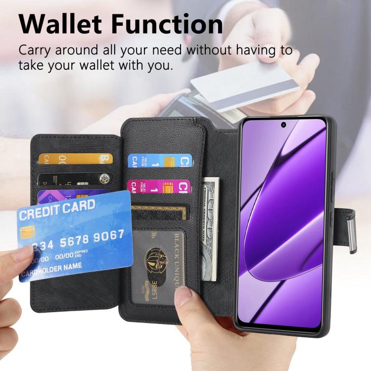 For Reamle 11 5G / 11X CaseNeo MagSafe RFID Anti-theft Zipper Wallet Retro Leather Phone Case