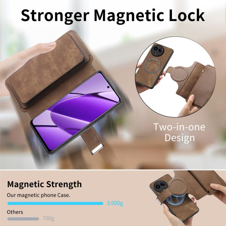 For Reamle 11 5G / 11X CaseNeo MagSafe RFID Anti-theft Zipper Wallet Retro Leather Phone Case