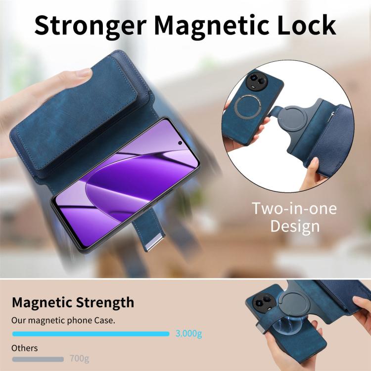 For Reamle 11 5G / 11X CaseNeo MagSafe RFID Anti-theft Zipper Wallet Retro Leather Phone Case