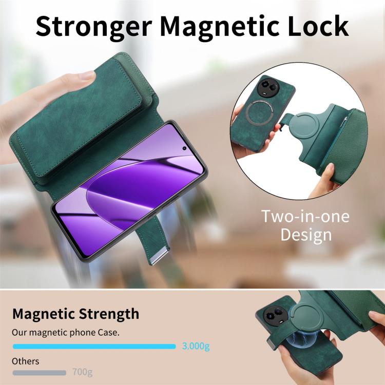 For Reamle 11 5G / 11X CaseNeo MagSafe RFID Anti-theft Zipper Wallet Retro Leather Phone Case