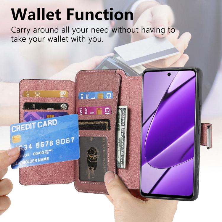 For Reamle 11 5G / 11X CaseNeo MagSafe RFID Anti-theft Zipper Wallet Retro Leather Phone Case