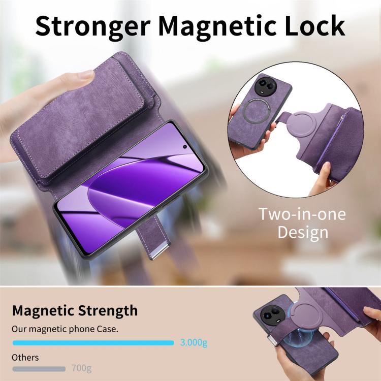 For Reamle 11 5G / 11X CaseNeo MagSafe RFID Anti-theft Zipper Wallet Retro Leather Phone Case