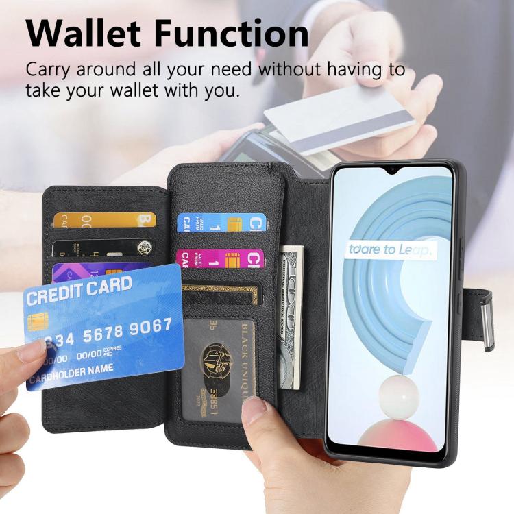 For Realme C21Y CaseNeo MagSafe RFID Anti-theft Zipper Wallet Retro Leather Phone Case