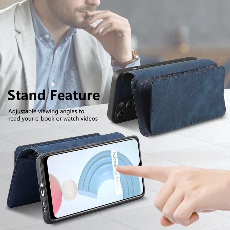 For Realme C21Y CaseNeo MagSafe RFID Anti-theft Zipper Wallet Retro Leather Phone Case