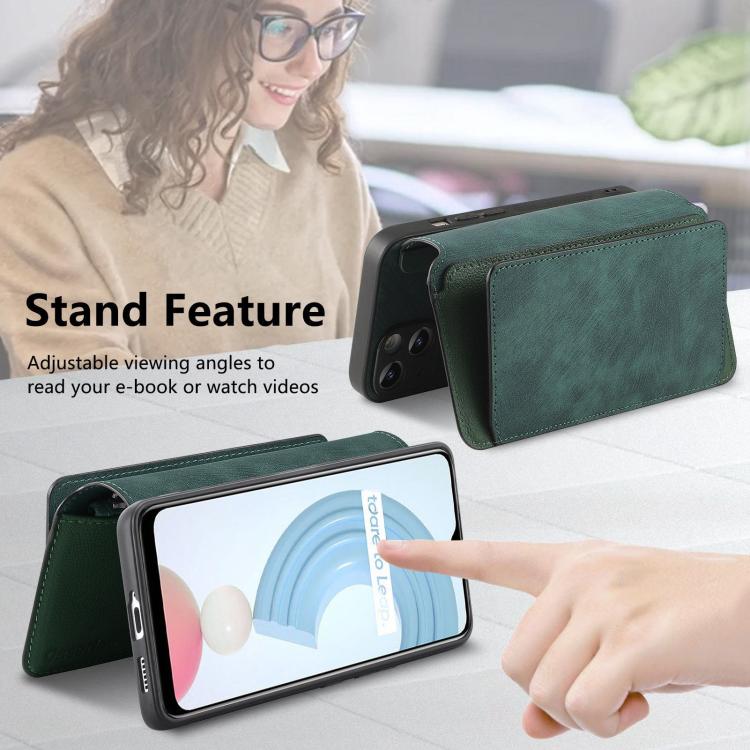 For Realme C21Y CaseNeo MagSafe RFID Anti-theft Zipper Wallet Retro Leather Phone Case