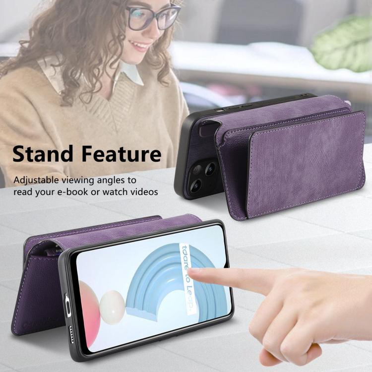 For Realme C21Y CaseNeo MagSafe RFID Anti-theft Zipper Wallet Retro Leather Phone Case