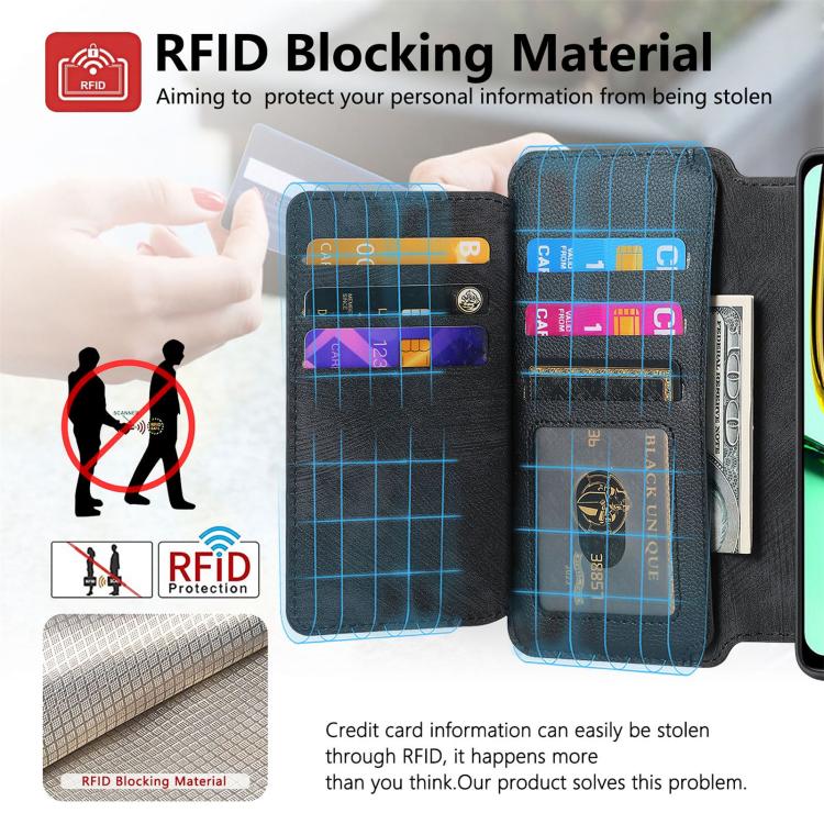 For Realme C67 4G CaseNeo MagSafe RFID Anti-theft Zipper Wallet Retro Leather Phone Case