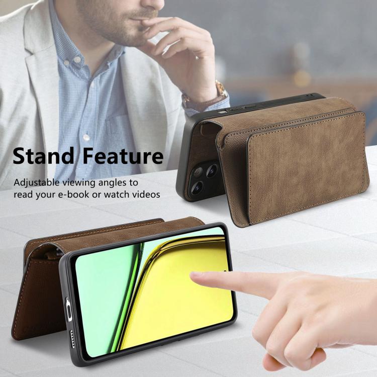 For Realme C67 4G CaseNeo MagSafe RFID Anti-theft Zipper Wallet Retro Leather Phone Case