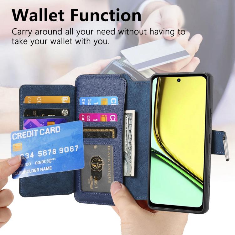 For Realme C67 4G CaseNeo MagSafe RFID Anti-theft Zipper Wallet Retro Leather Phone Case