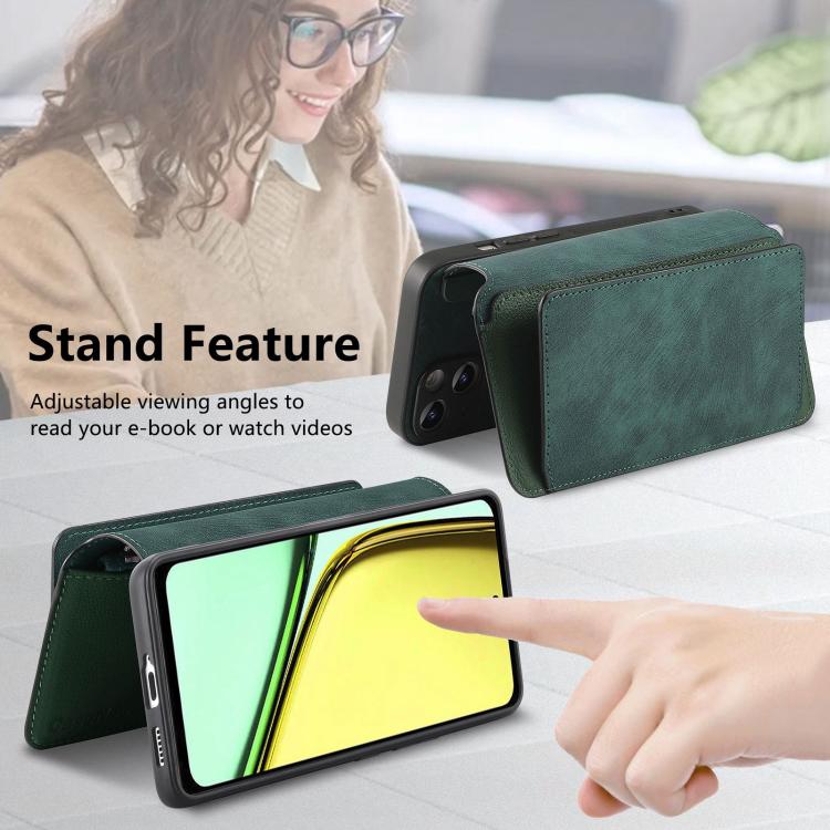 For Realme C67 4G CaseNeo MagSafe RFID Anti-theft Zipper Wallet Retro Leather Phone Case