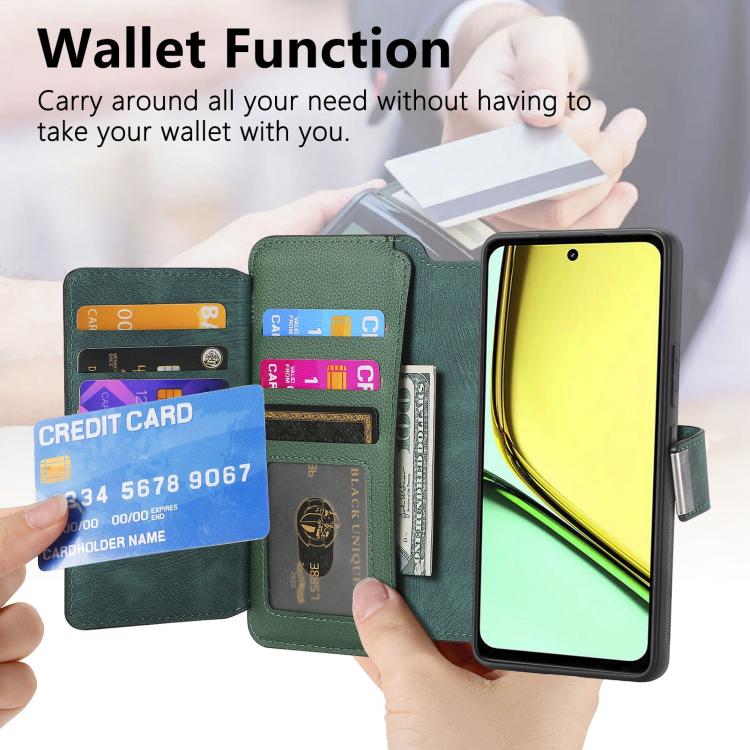 For Realme C67 4G CaseNeo MagSafe RFID Anti-theft Zipper Wallet Retro Leather Phone Case