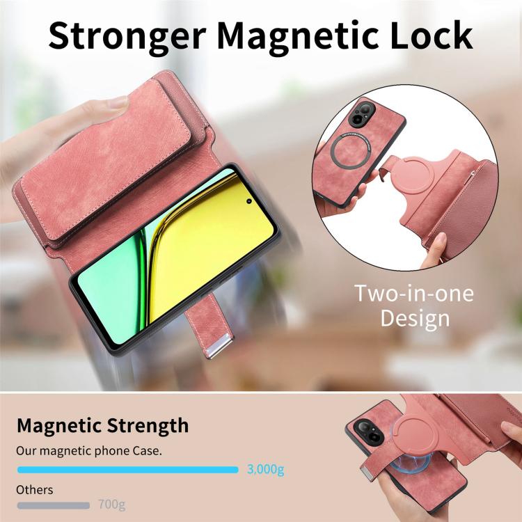 For Realme C67 4G CaseNeo MagSafe RFID Anti-theft Zipper Wallet Retro Leather Phone Case