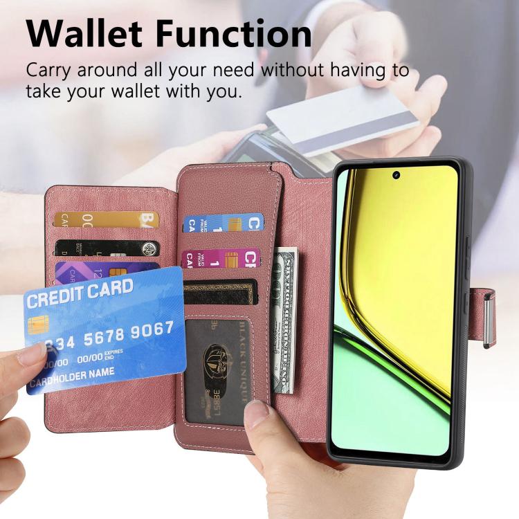 For Realme C67 4G CaseNeo MagSafe RFID Anti-theft Zipper Wallet Retro Leather Phone Case
