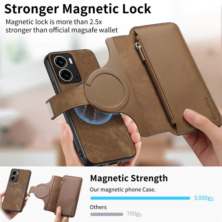 For Realme 14 CaseNeo MagSafe RFID Anti-theft Zipper Wallet Retro Leather Phone Case