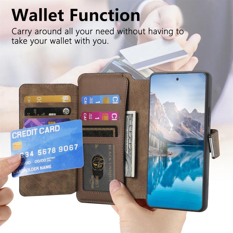 For Realme 14 CaseNeo MagSafe RFID Anti-theft Zipper Wallet Retro Leather Phone Case