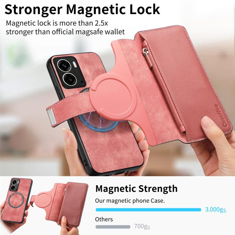 For Realme 14 CaseNeo MagSafe RFID Anti-theft Zipper Wallet Retro Leather Phone Case