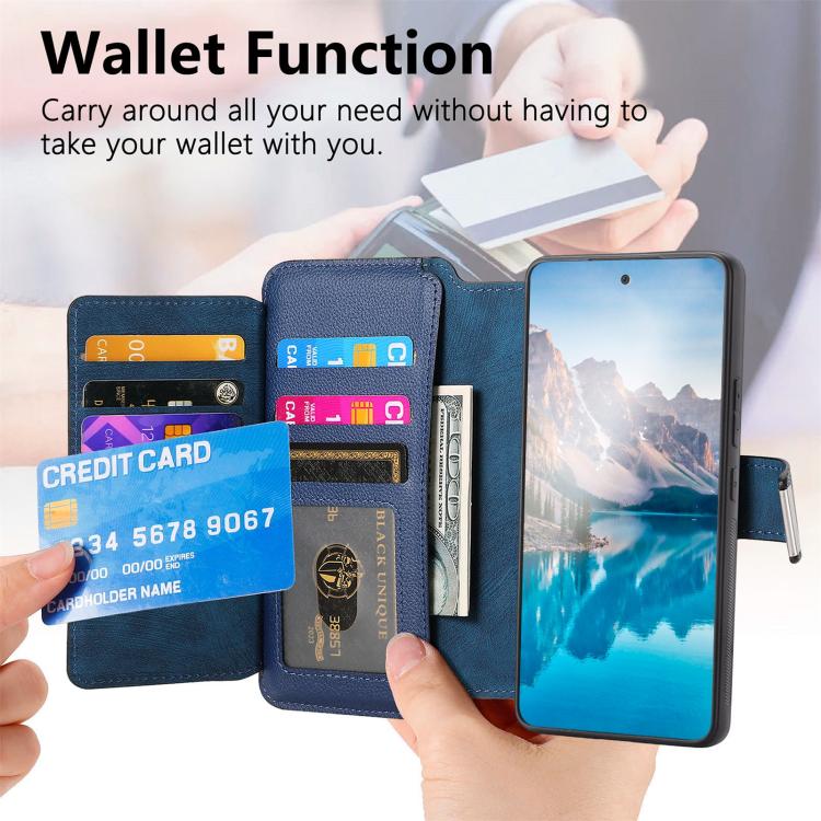 For Realme 14 Pro CaseNeo MagSafe RFID Anti-theft Zipper Wallet Retro Leather Phone Case