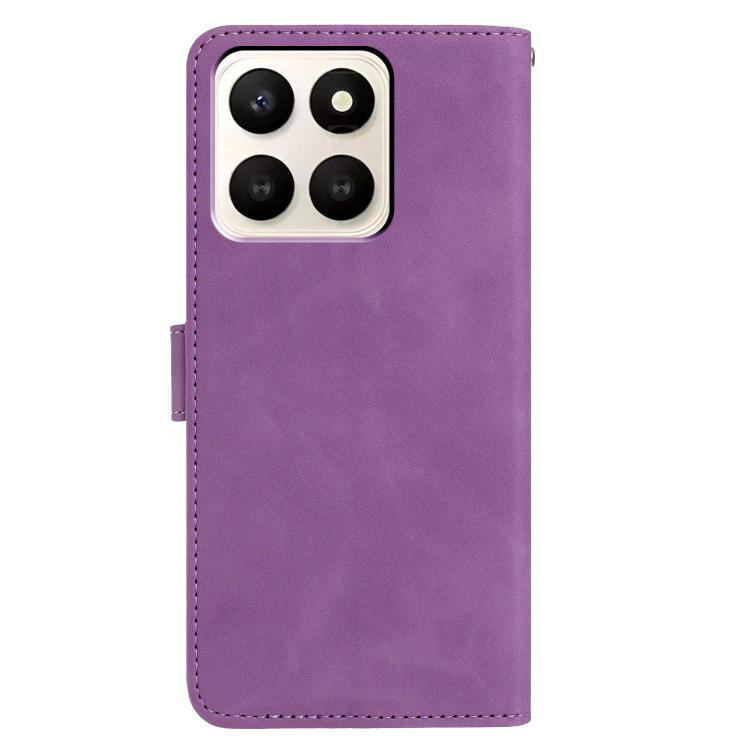 For Honor X7d 5G Moonlit Butterfly Dance Pattern Embossed Leather Phone Case