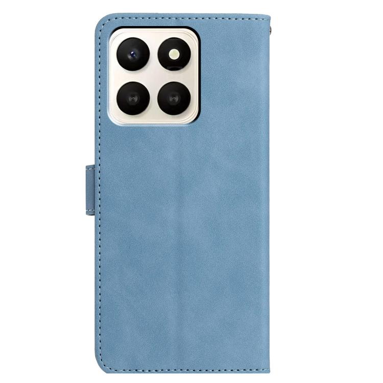 For Honor X7d 5G Moonlit Butterfly Dance Pattern Embossed Leather Phone Case