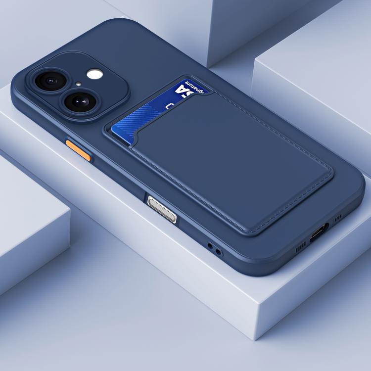 For iPhone 17 Skin Feel Card Contrast Color Button TPU Phone Case