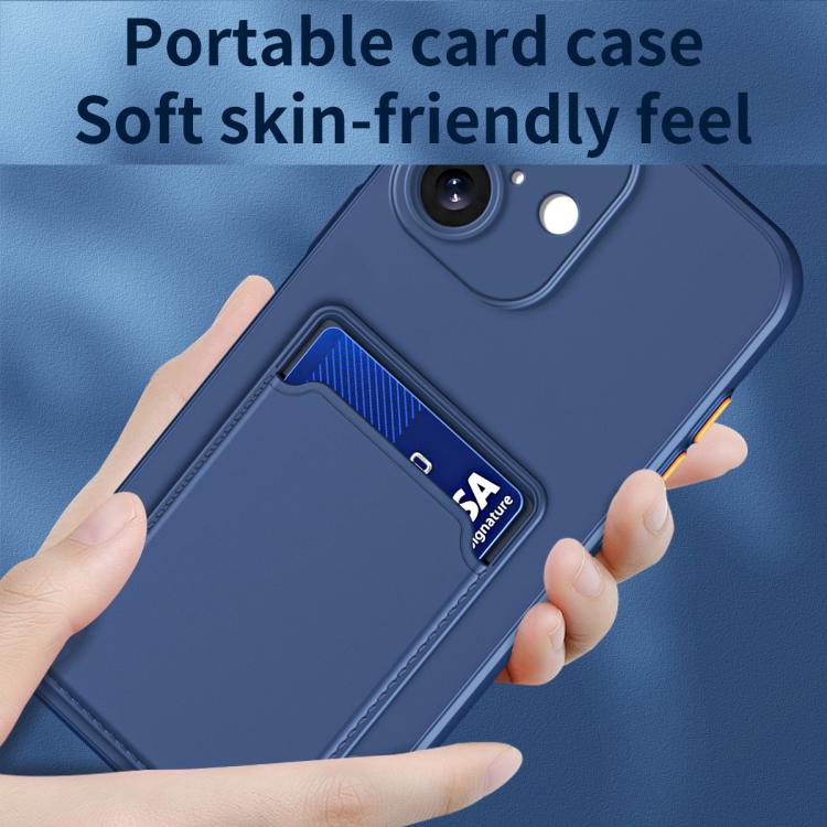 For iPhone 17 Skin Feel Card Contrast Color Button TPU Phone Case