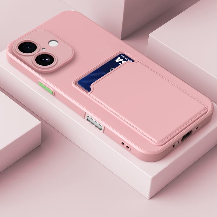 For iPhone 17 Skin Feel Card Contrast Color Button TPU Phone Case
