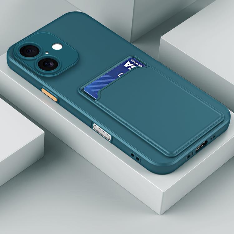 For iPhone 17 Skin Feel Card Contrast Color Button TPU Phone Case