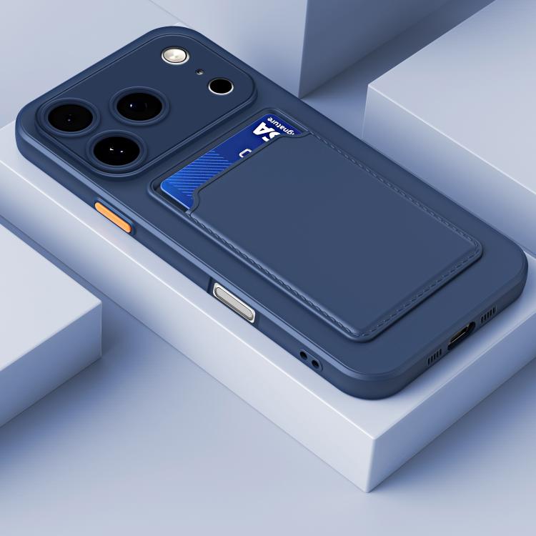 For iPhone 17 Pro Skin Feel Card Contrast Color Button TPU Phone Case