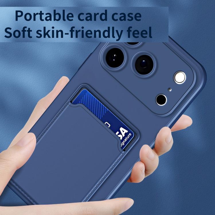 For iPhone 17 Pro Skin Feel Card Contrast Color Button TPU Phone Case