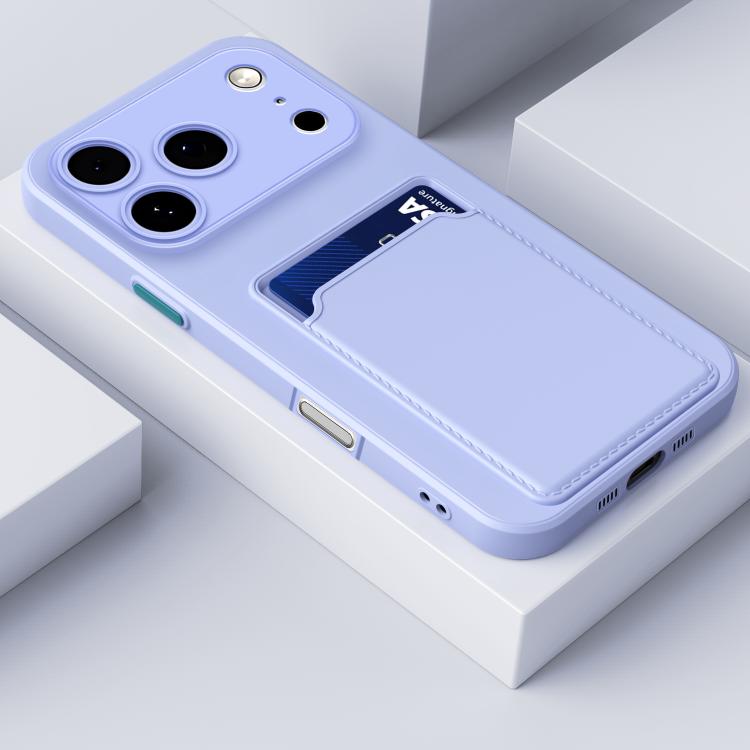 For iPhone 17 Pro Skin Feel Card Contrast Color Button TPU Phone Case