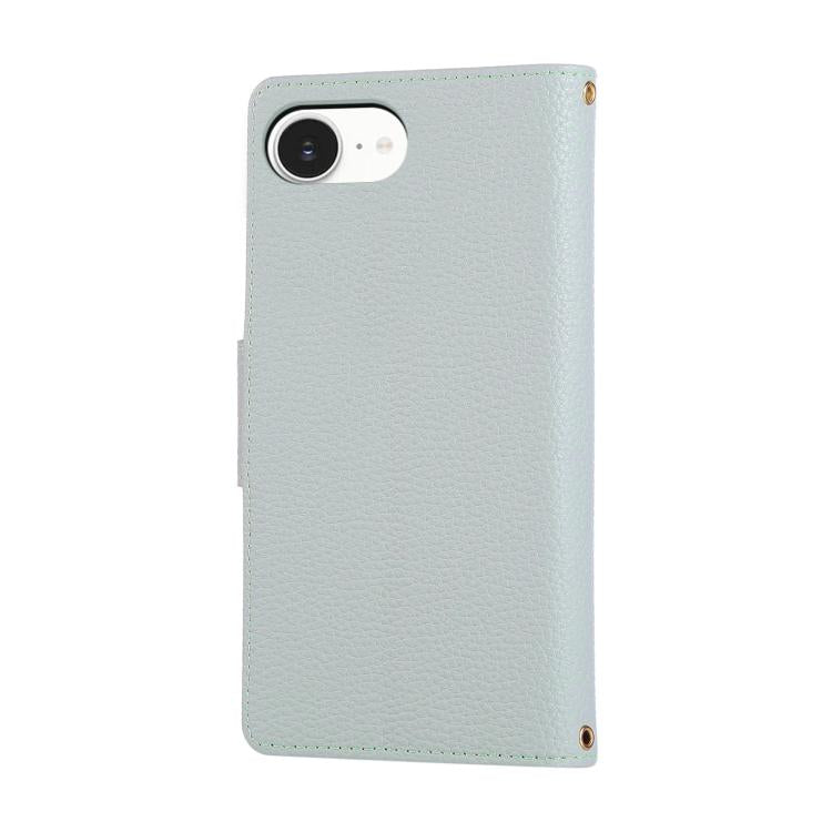For iPhone 17e / 16e Round Buckle Zipper Wallet Leather Phone Case with Crossbody Strap