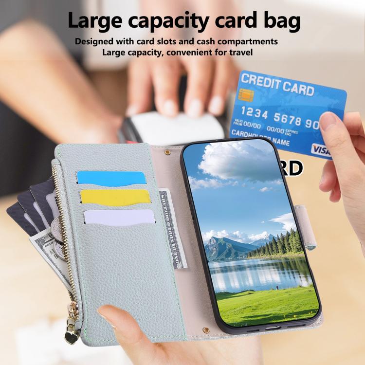 For iPhone 15 Pro Max Round Buckle Zipper Wallet Leather Phone Case with Crossbody Strap