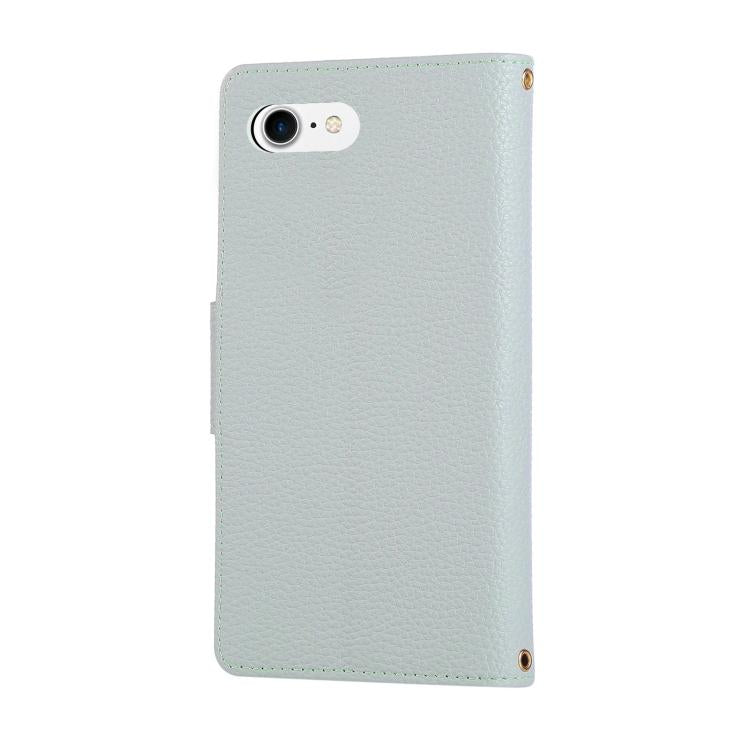 For iPhone 7 / 8 / SE 2022 Round Buckle Zipper Wallet Leather Phone Case with Crossbody Strap