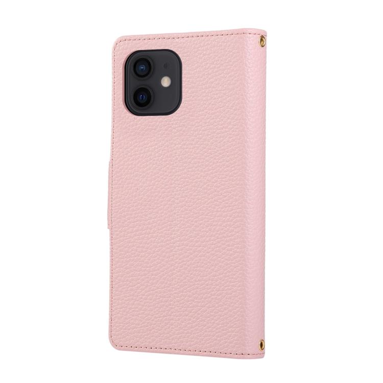 For iPhone 11 Round Buckle Zipper Wallet Leather Phone Case with Crossbody Strap