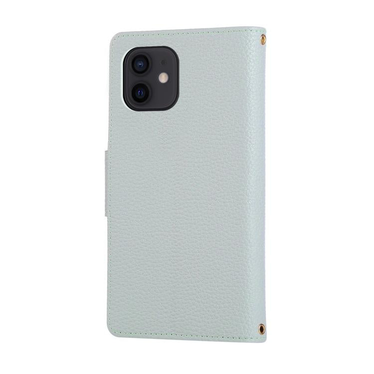 For iPhone 11 Round Buckle Zipper Wallet Leather Phone Case with Crossbody Strap