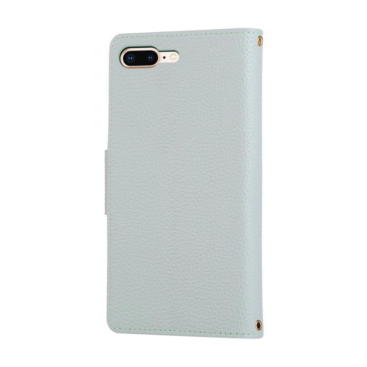 For iPhone 7 Plus / 8 Plus Round Buckle Zipper Wallet Leather Phone Case with Crossbody Strap