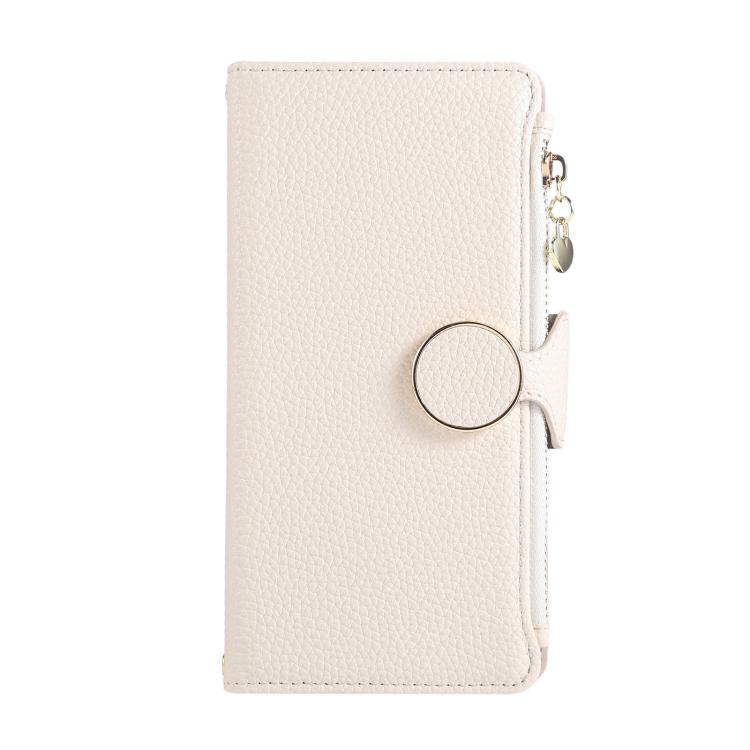 For iPhone 7 Plus / 8 Plus Round Buckle Zipper Wallet Leather Phone Case with Crossbody Strap