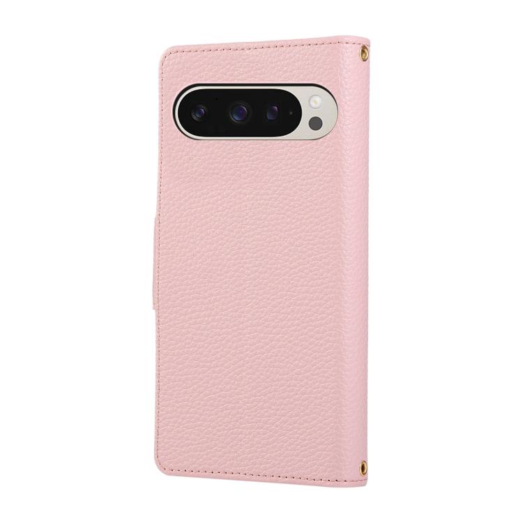 For Google Pixel 9 / 9 Pro Round Buckle Zipper Wallet Leather Phone Case with Crossbody Strap
