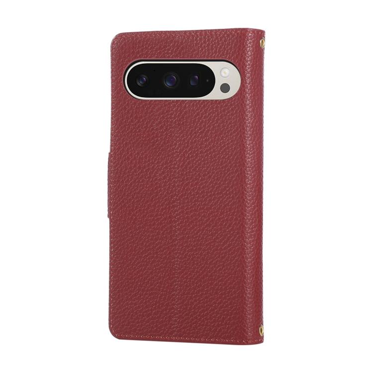 For Google Pixel 9 / 9 Pro Round Buckle Zipper Wallet Leather Phone Case with Crossbody Strap
