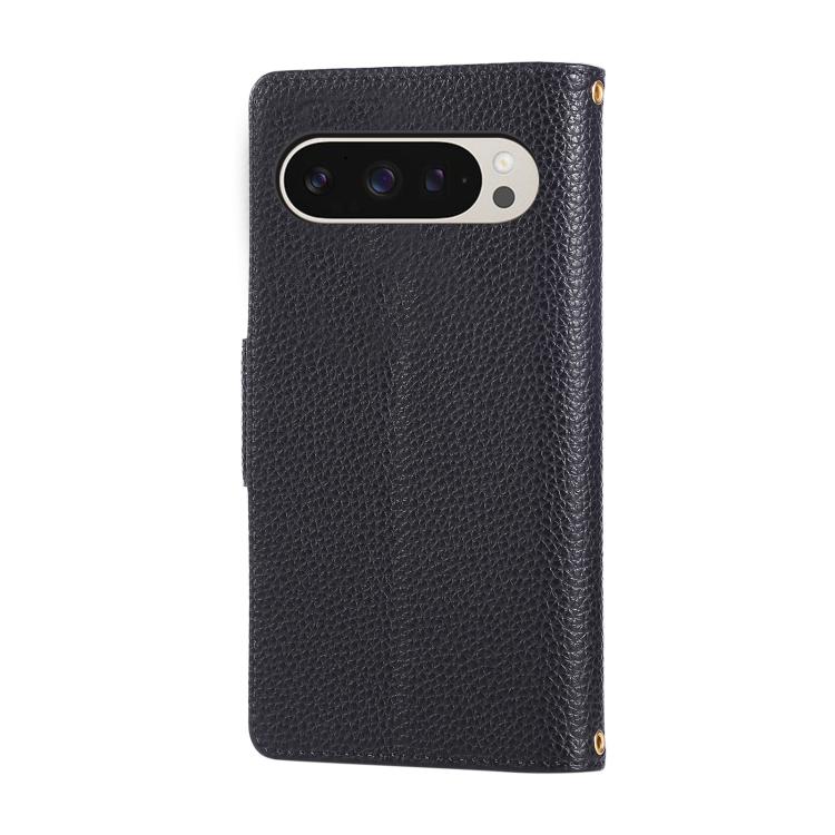 For Google Pixel 9 / 9 Pro Round Buckle Zipper Wallet Leather Phone Case with Crossbody Strap